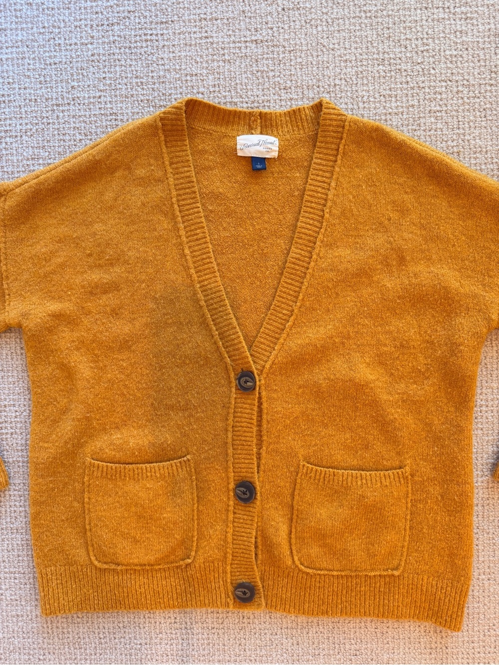 Universal Thread Mustard V-Neck Button Cardigan - Picture 2 of 5